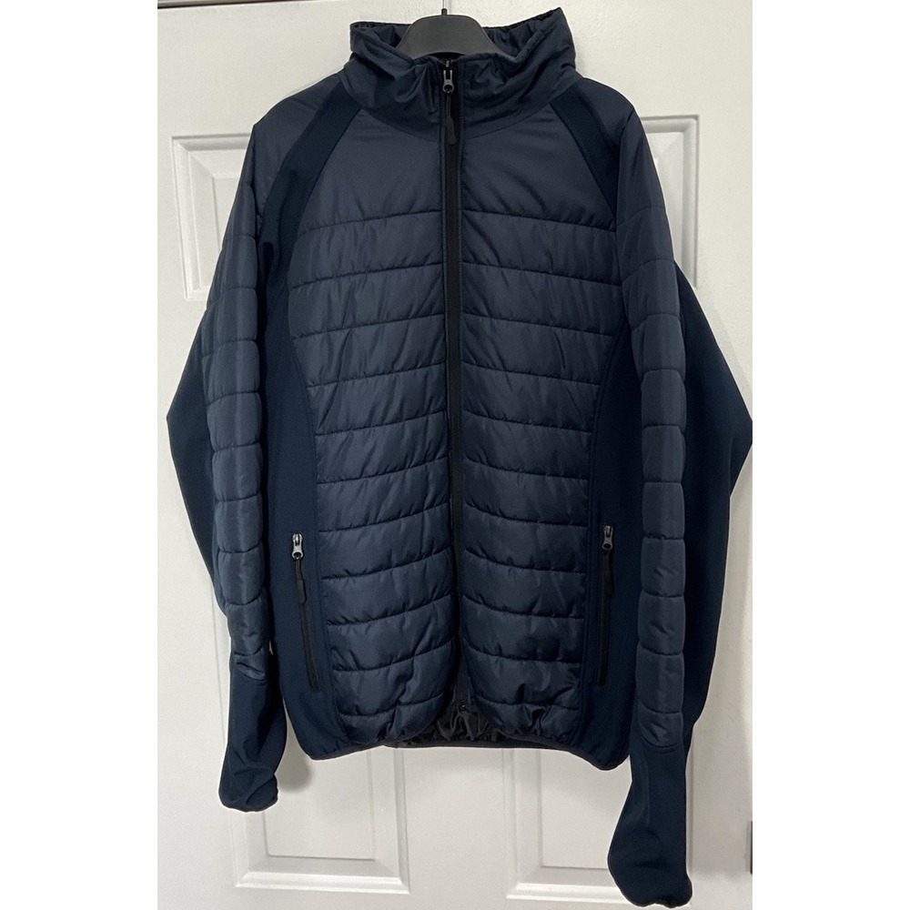 i5 Apparel Blue Long Sleeve Full Zip Winter Puffer Jacket Zip Pockets Men's XL